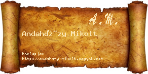 Andaházy Mikolt névjegykártya